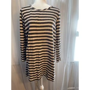 Everly‎ Size Large Sweatshirt Dress Black / White Stripes